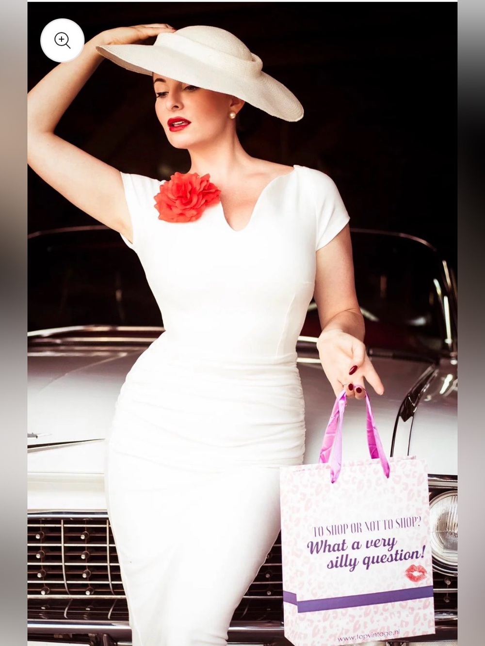 Sleek White Ruched Midi Dress with Notch Neckline